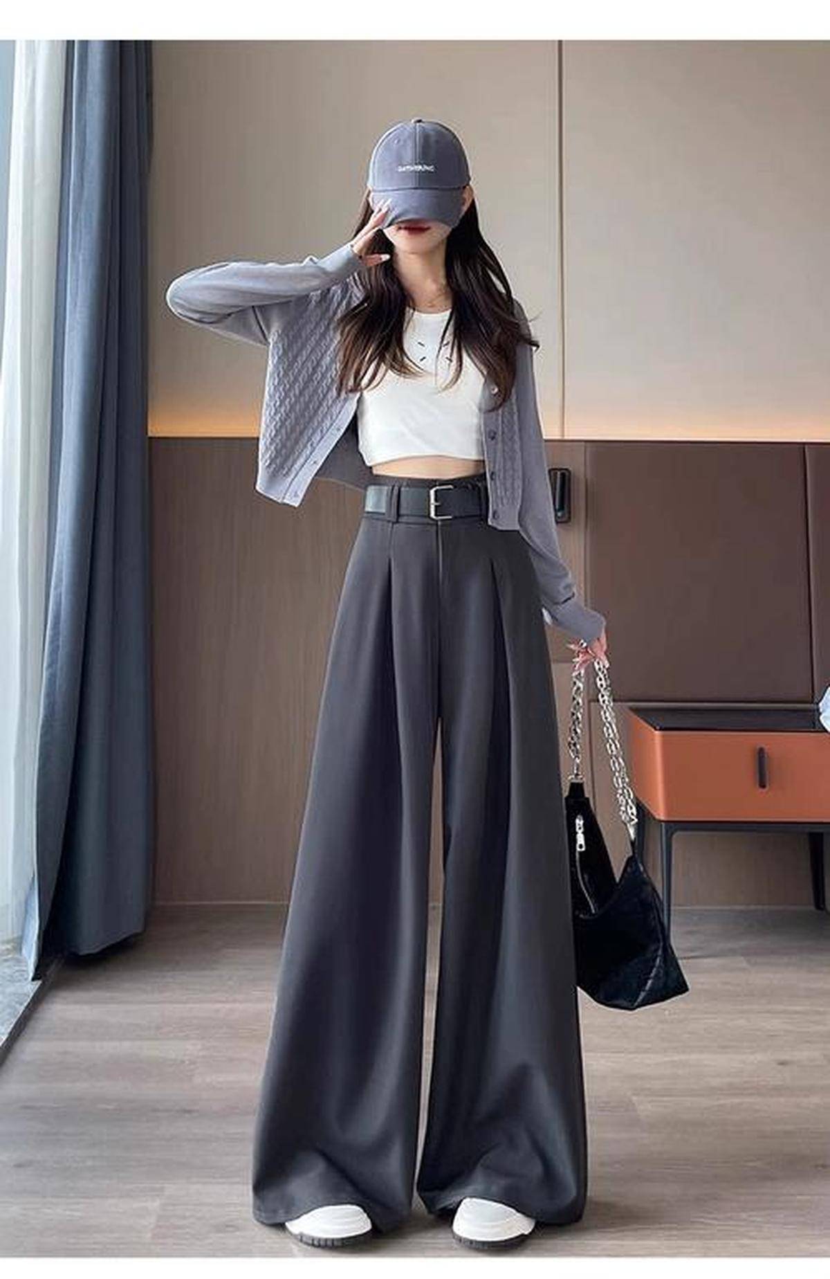 裤放大优势气场更飒高个子穿拖地阔腿(图2)